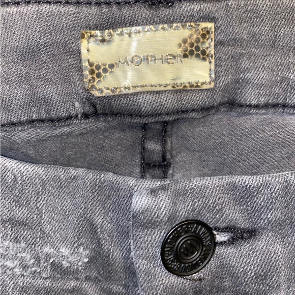 MOTHER Gray Distressed skinny jeans - Picture 3 of 10